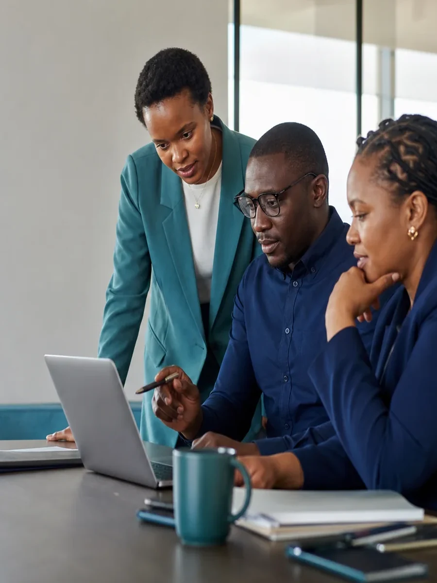 A Contlant team member reviewing a client's records